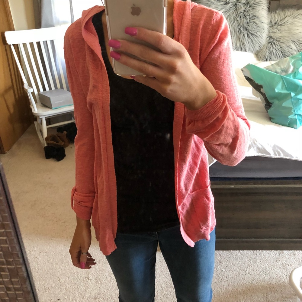 Coral cardigan